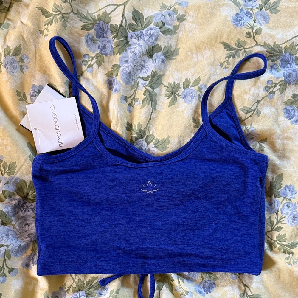 Blue Ruched Crop Top - Picture 3 of 3
